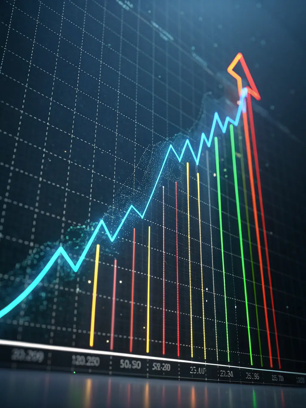 A graph trending upwards, overlaid on a map of the UK, representing business growth and expansion across the United Kingdom.